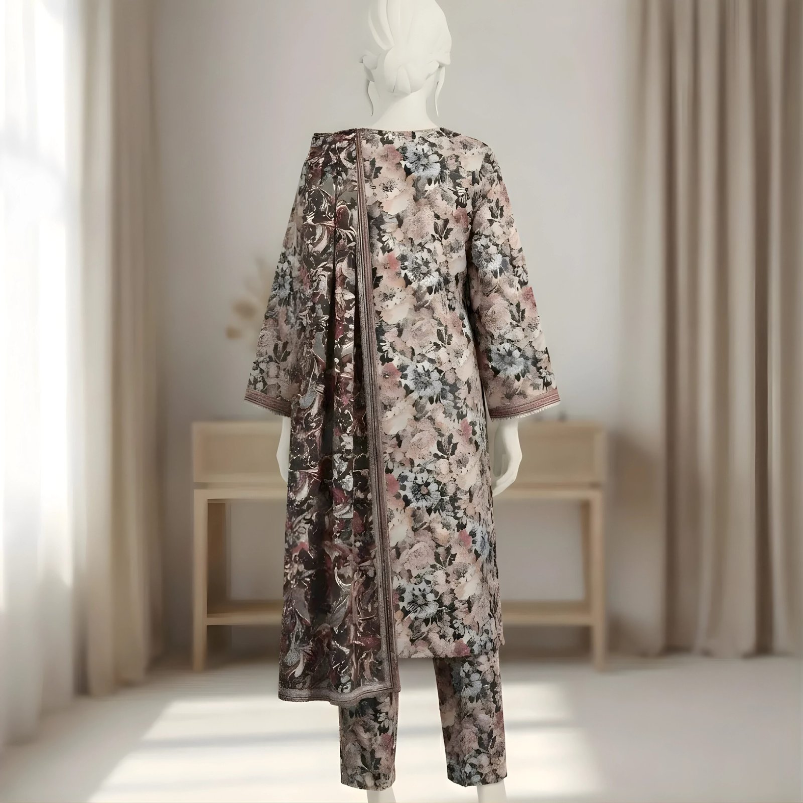 Vintage Rose – 3-Piece Floral Printed Suit - Image 3