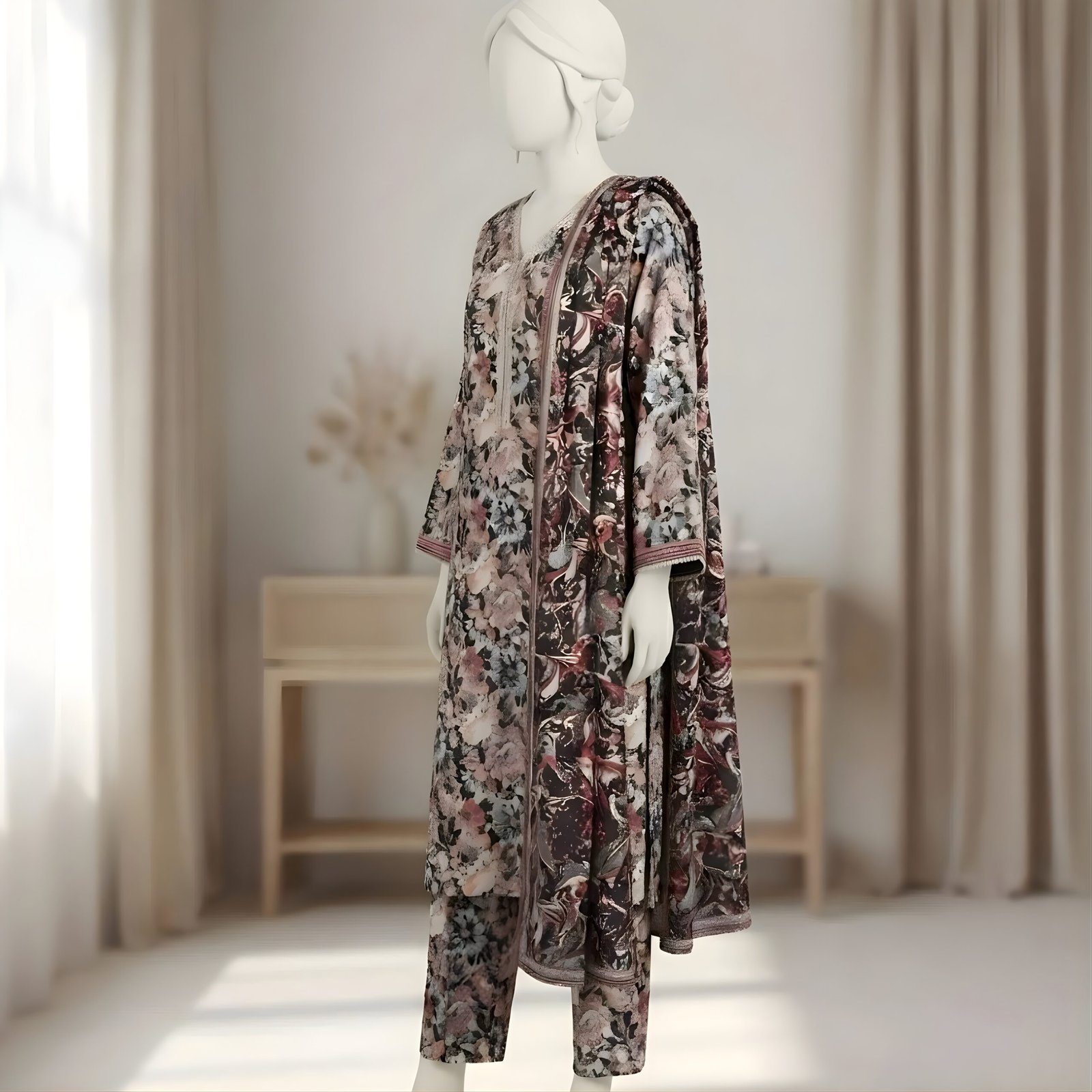 Vintage Rose – 3-Piece Floral Printed Suit - Image 2
