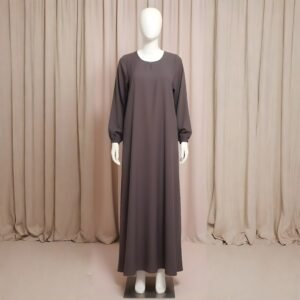 Charcoal Grey Minimalist Abaya - Elegant Everyday Dress