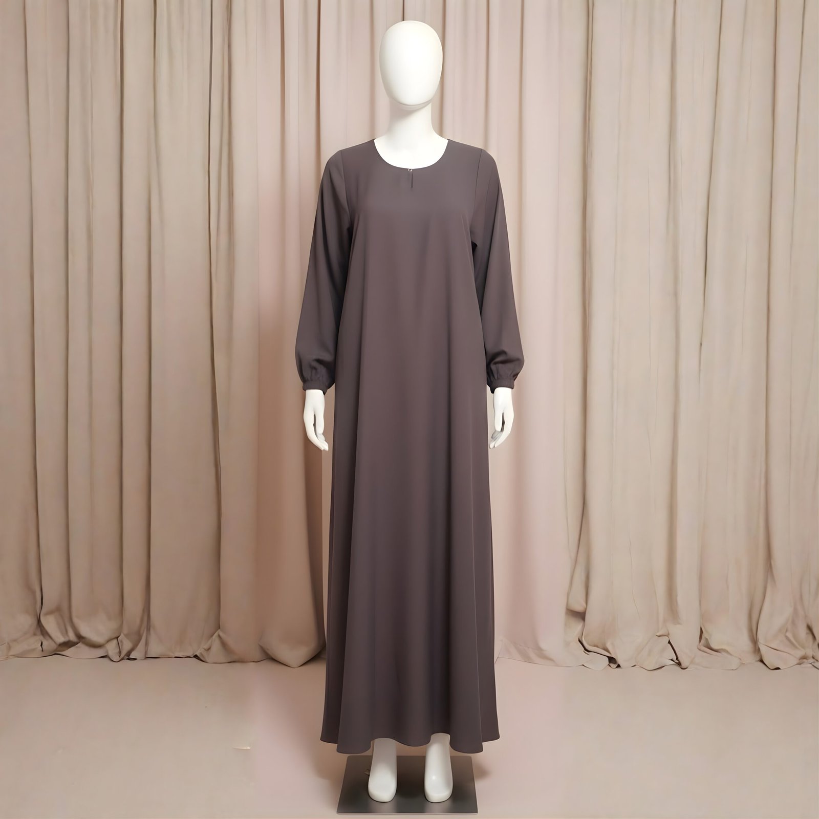 Charcoal Grey Minimalist Abaya - Elegant Everyday Dress