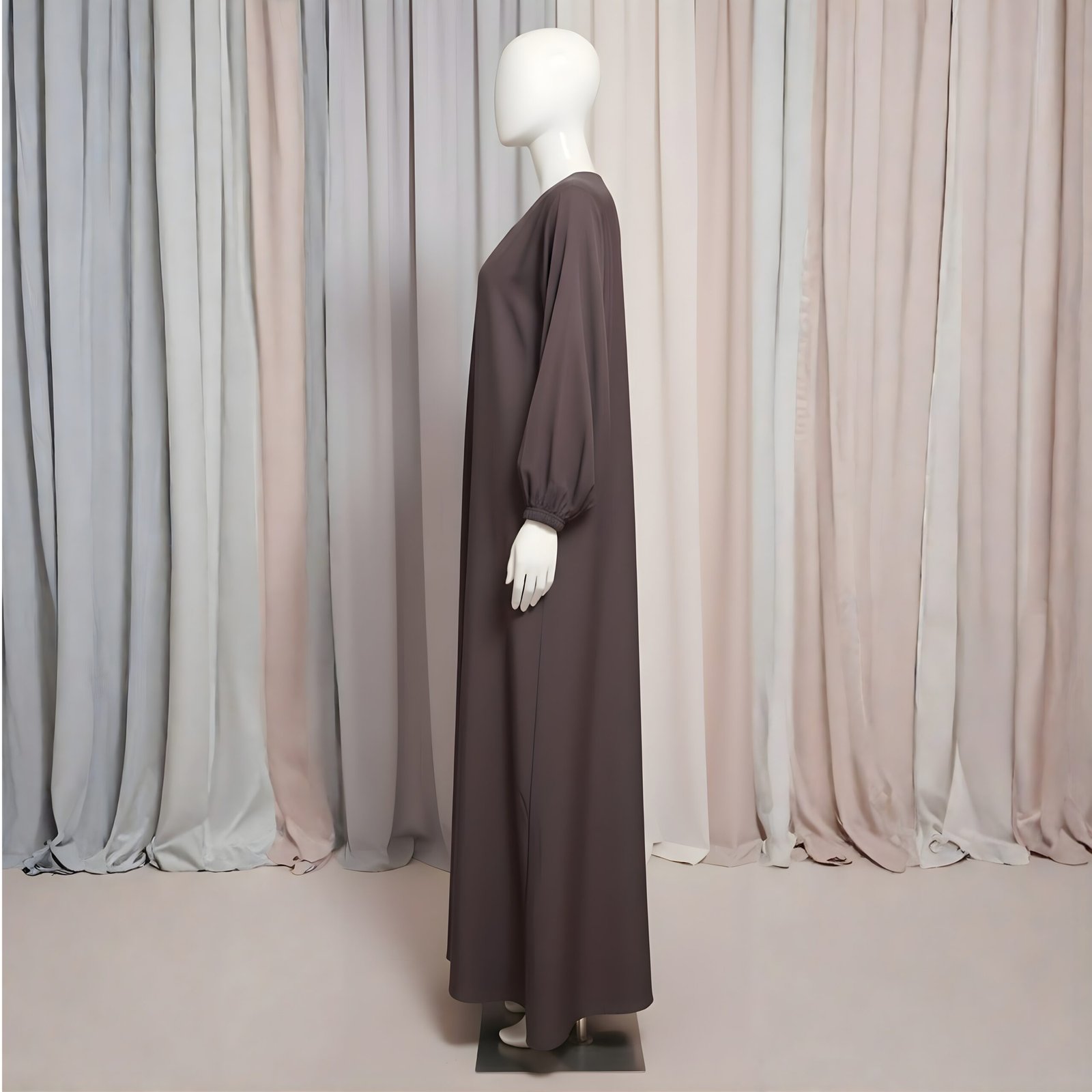 Charcoal Grey Minimalist Abaya - Elegant Everyday Dress - Image 2