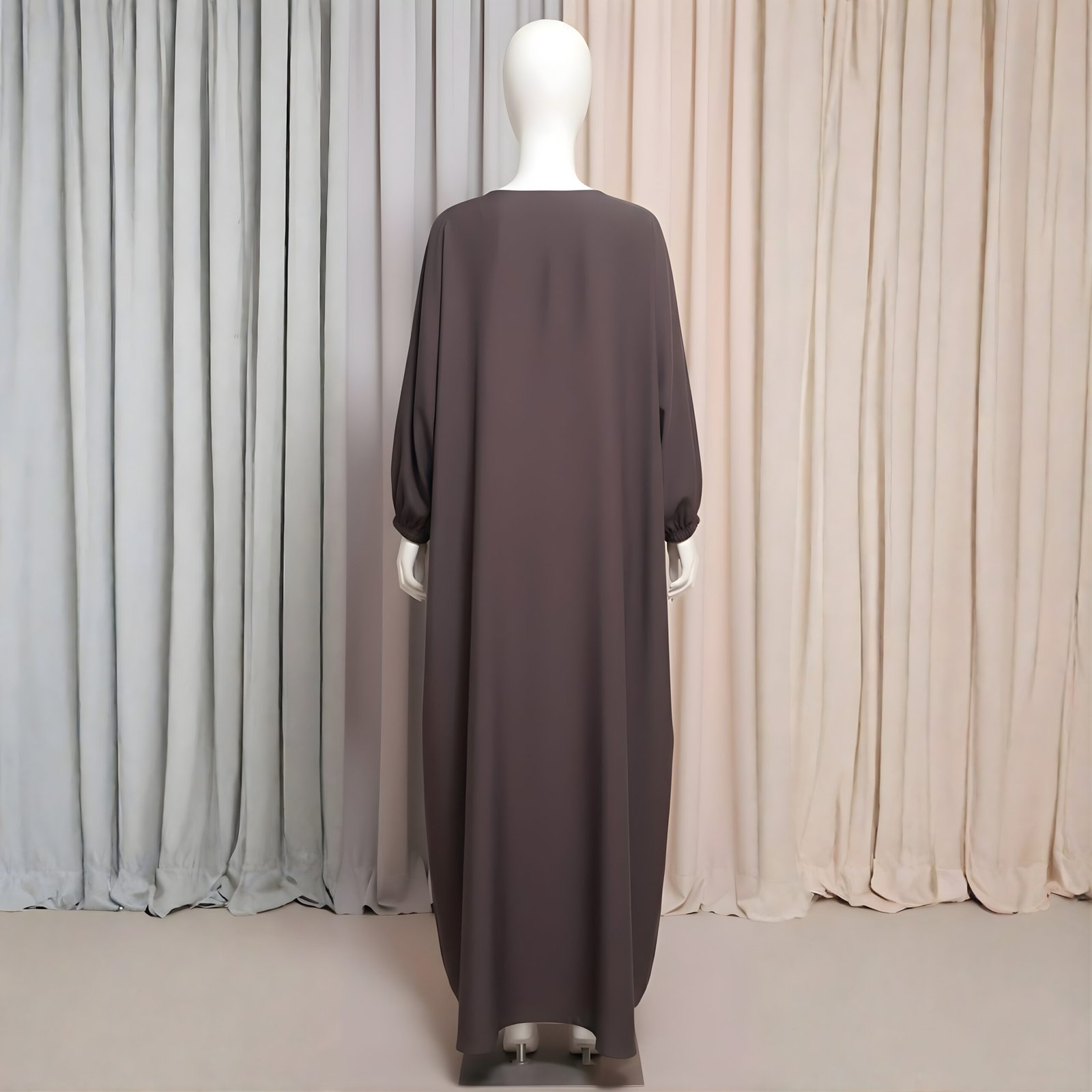 Charcoal Grey Minimalist Abaya - Elegant Everyday Dress - Image 3