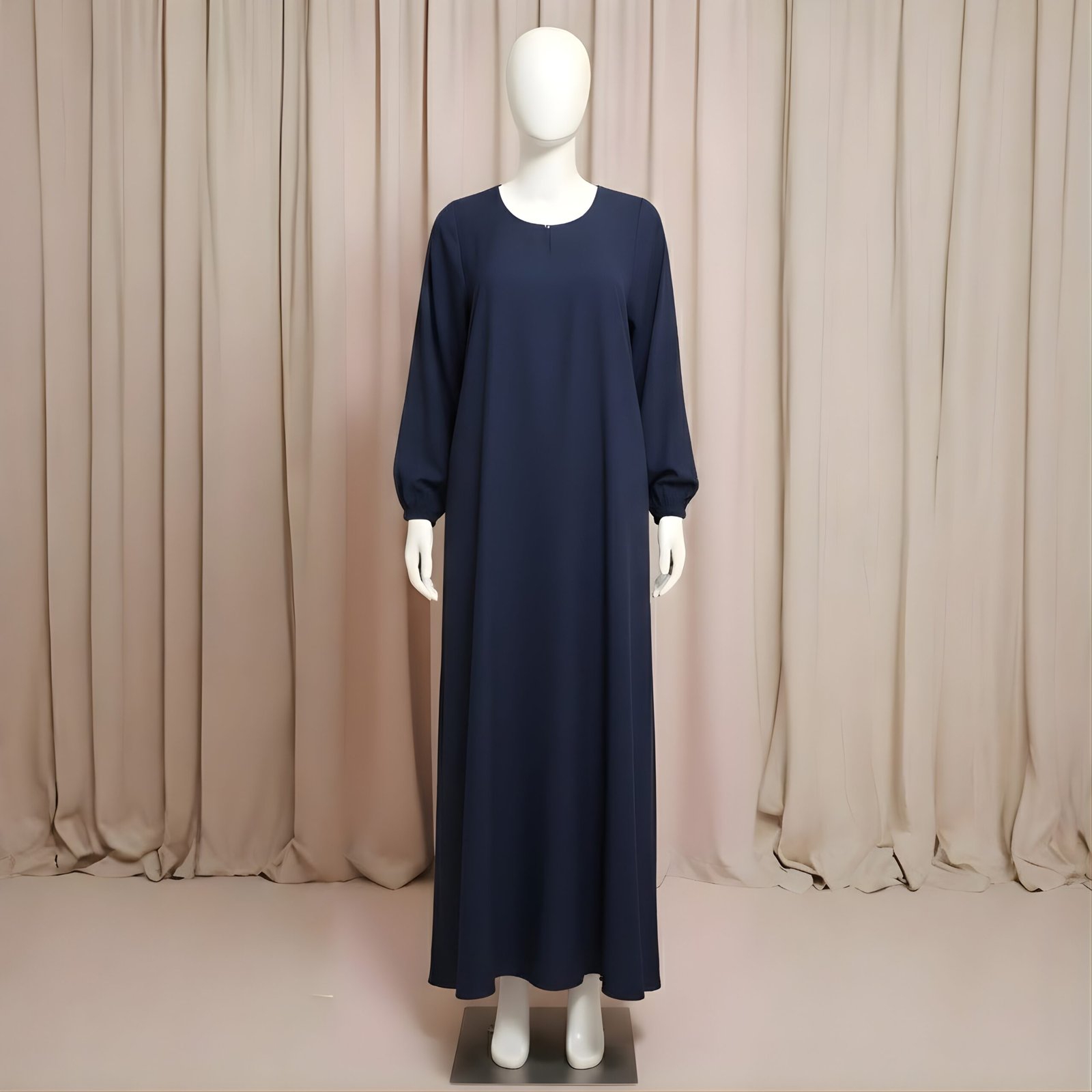 Midnight Navy Abaya - Modern Minimalist Design