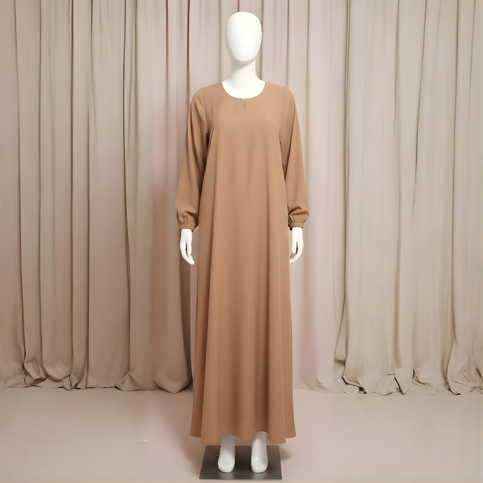 Soft Breathable Camel Maxi Dress - Effortless Summer Style
