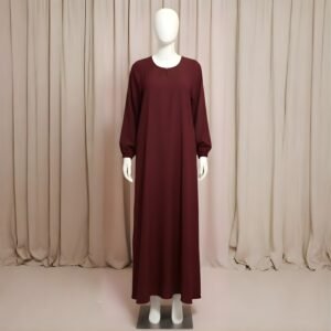 Black Maroon Grace Abaya - Minimalist Modest Wear