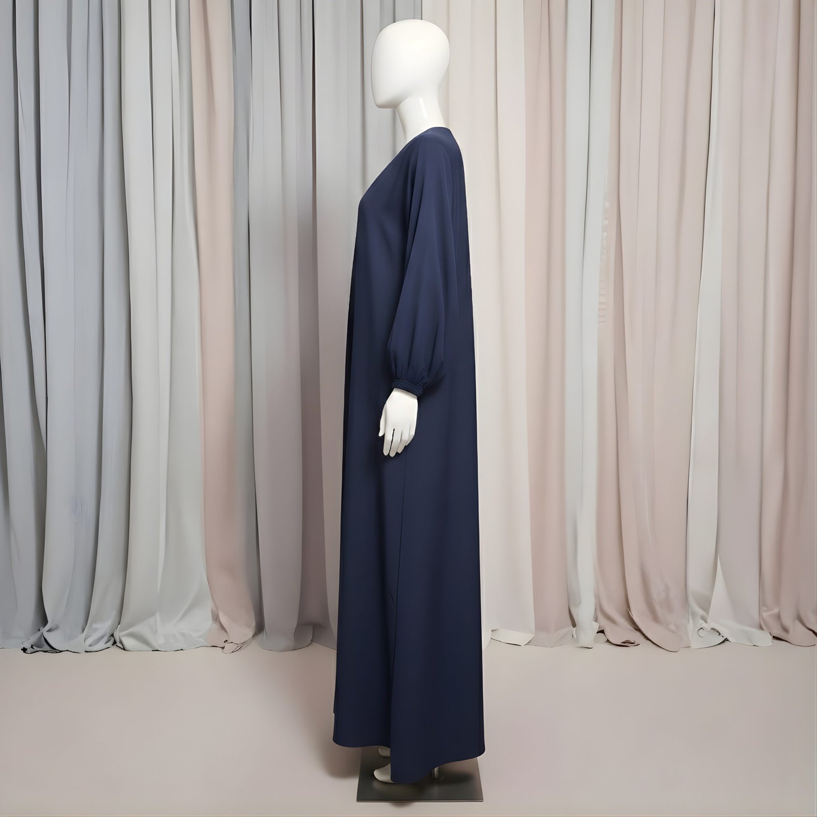 Midnight Navy Abaya - Modern Minimalist Design - Image 2