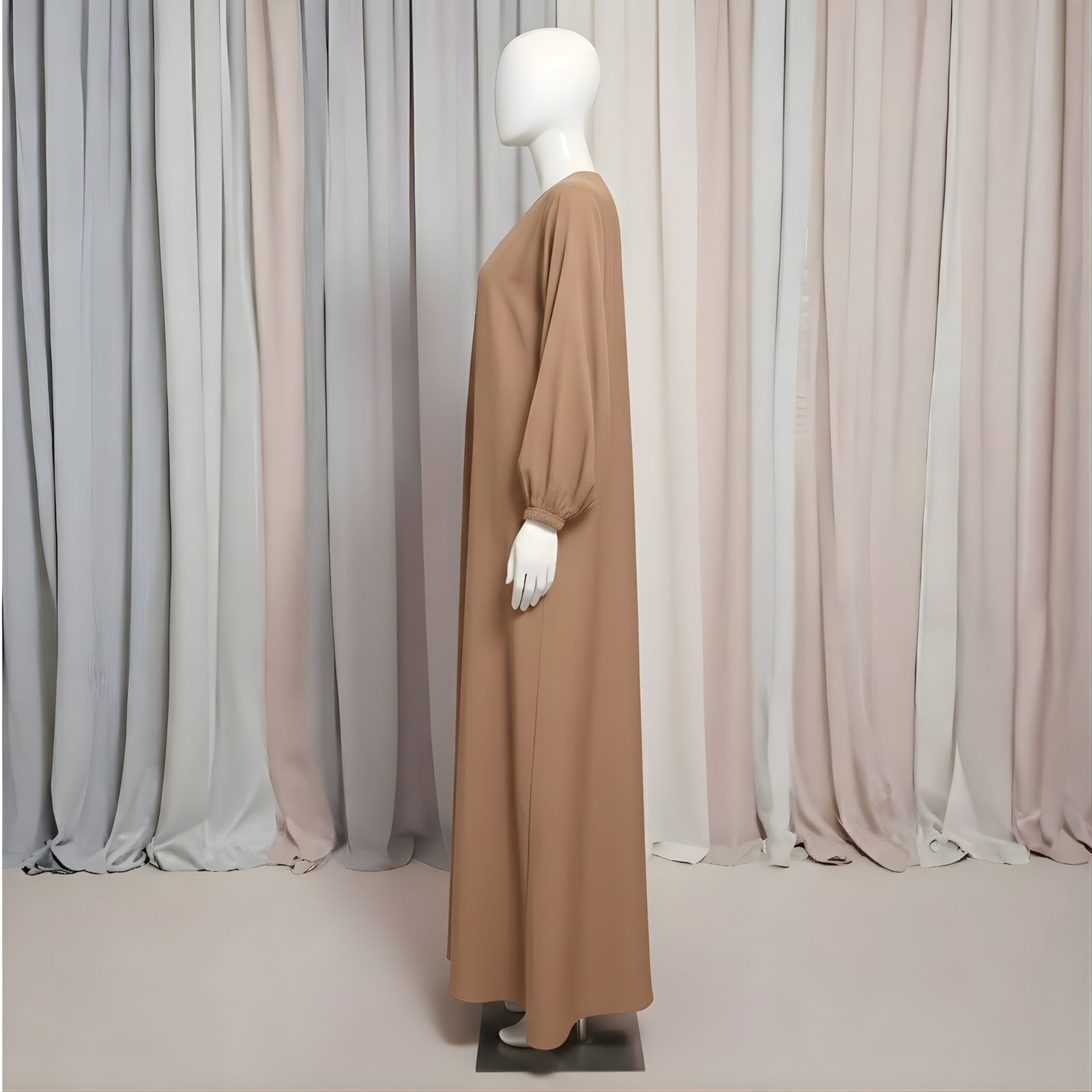 Soft Breathable Camel Maxi Dress - Effortless Summer Style - Image 2