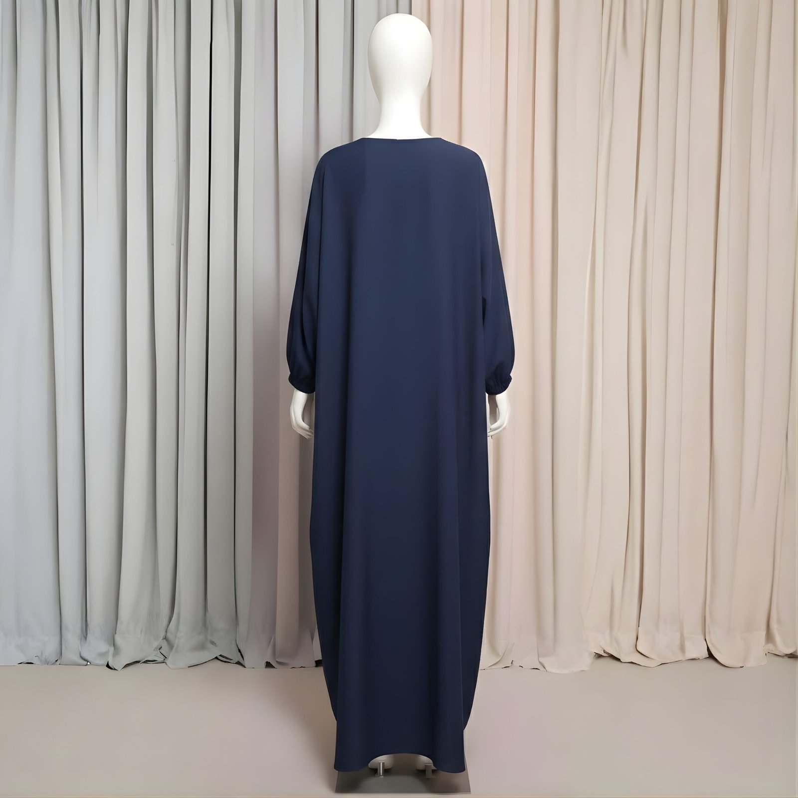 Midnight Navy Abaya - Modern Minimalist Design - Image 3