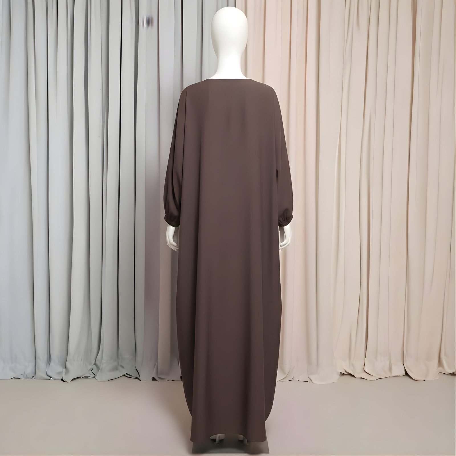 Sophisticated Dark Brown Long Dress - Premium Soft Fabric - Image 3