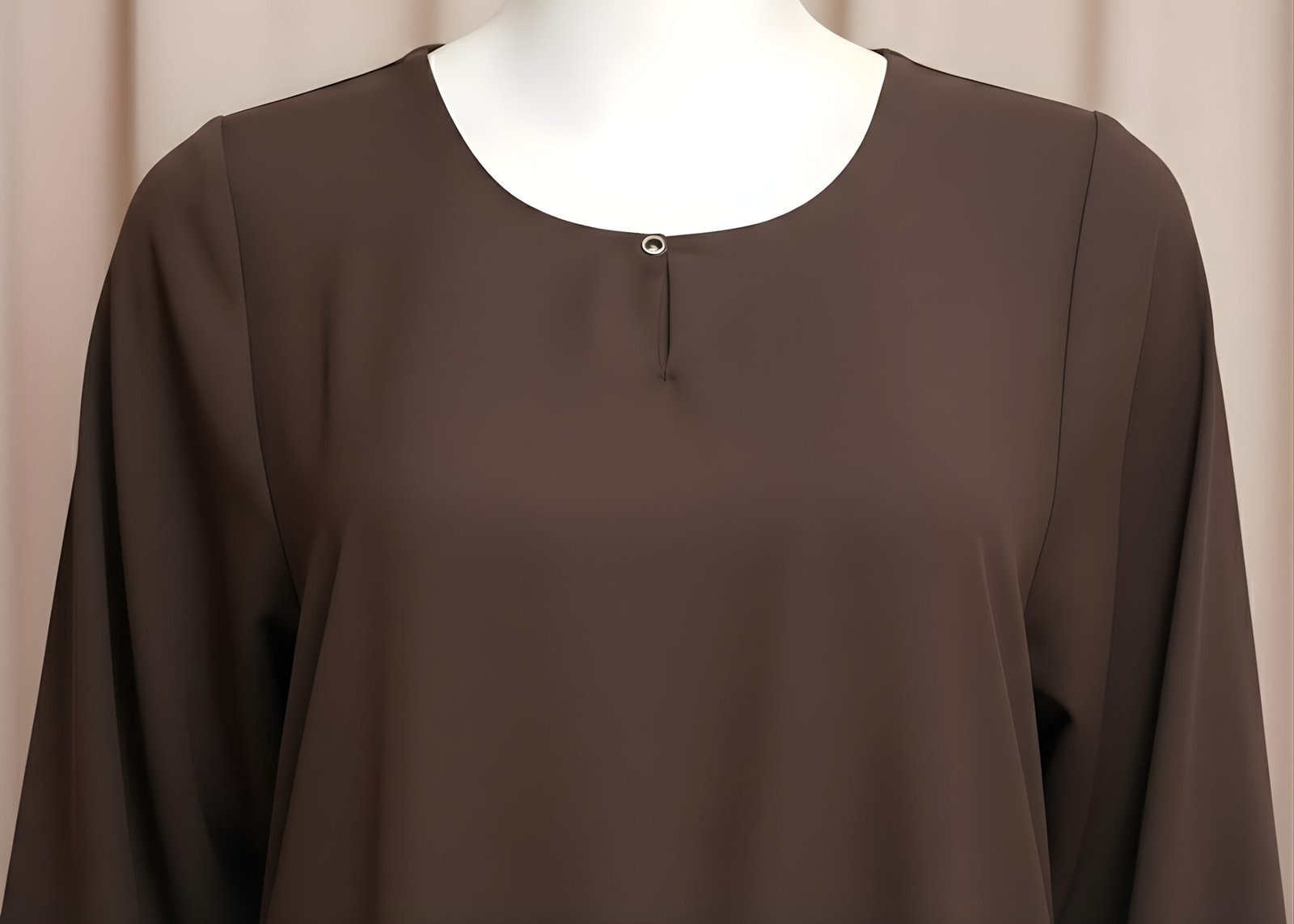 Sophisticated Dark Brown Long Dress - Premium Soft Fabric - Image 5