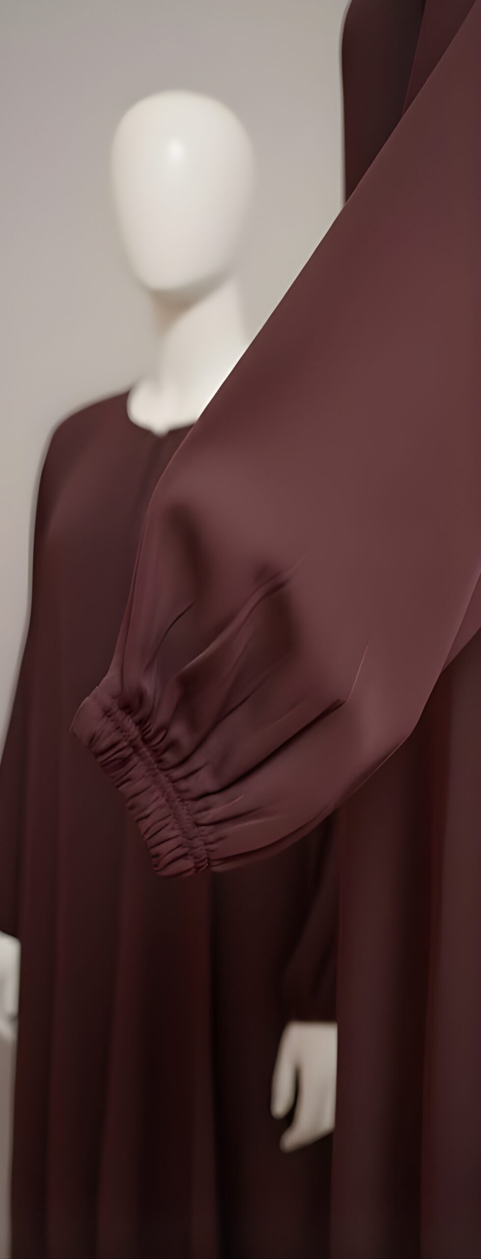 Black Maroon Grace Abaya - Minimalist Modest Wear - Image 4