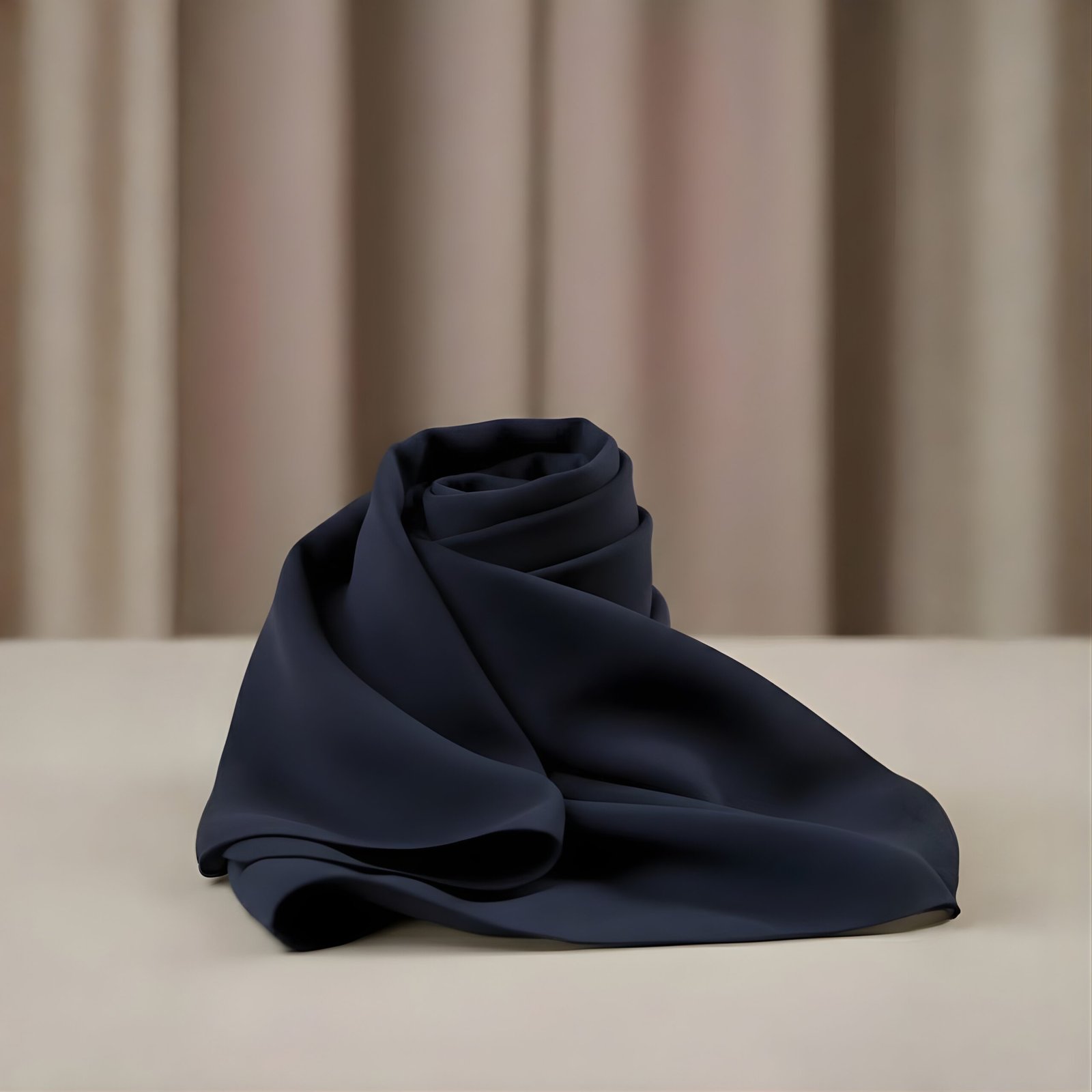 Midnight Azure Leaf-Embroidered Chiffon Abaya - Image 6